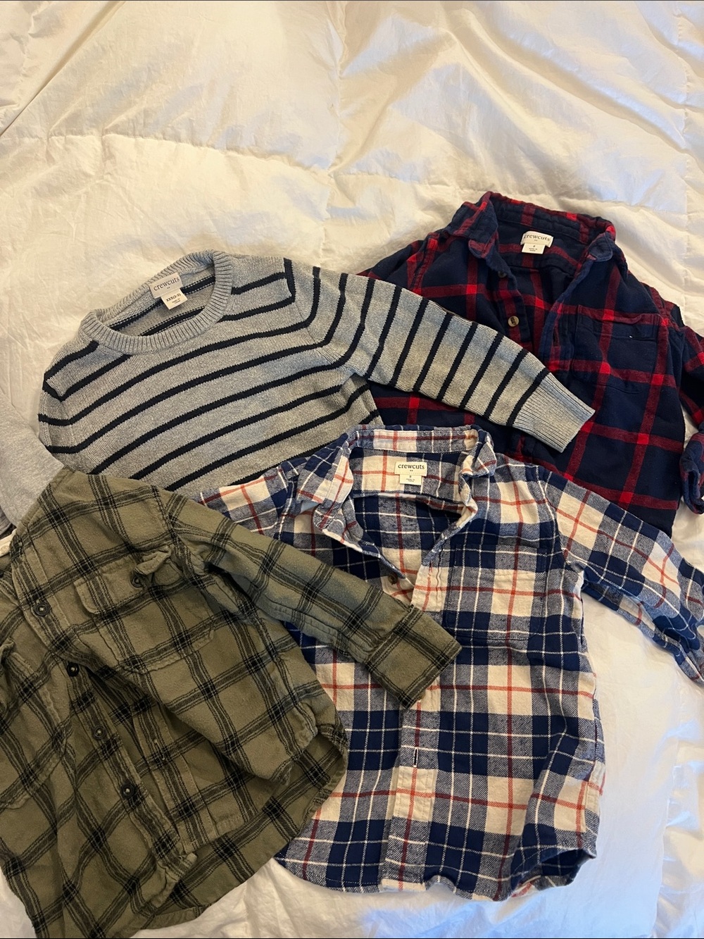 2T Fall Bundle - (3) Flannels + (1) Sweater, Crewcuts and Tucker & Tate
